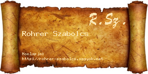 Rohrer Szabolcs névjegykártya