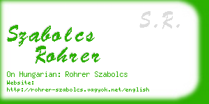 szabolcs rohrer business card